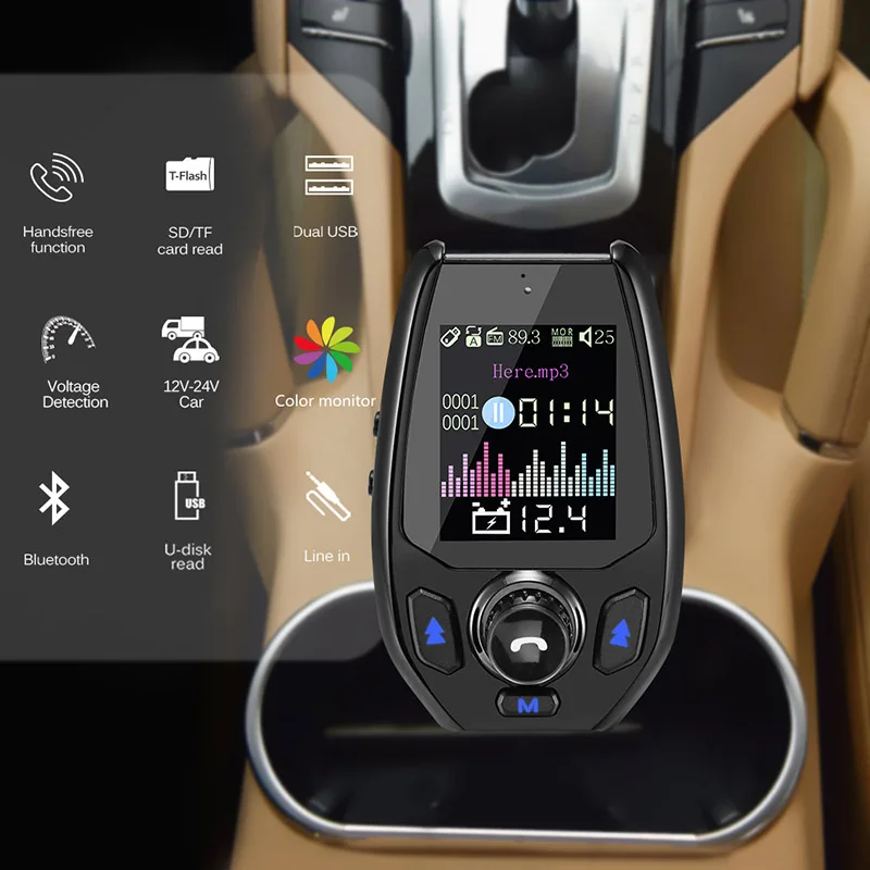 Fm передатчик Onever Bluetooth 5 0 адаптер AUX 5V3.1A двойное зарядное устройство USB с
