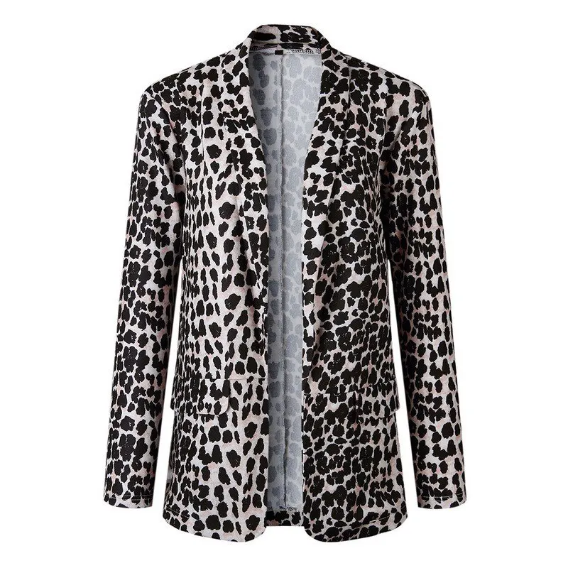 Wenyujh Women Sexy Leopard Snake Print Blazer Long Sleeve Notched Collar Pockets Suits Blazer Female Coat Outerwear Tops - Цвет: 2