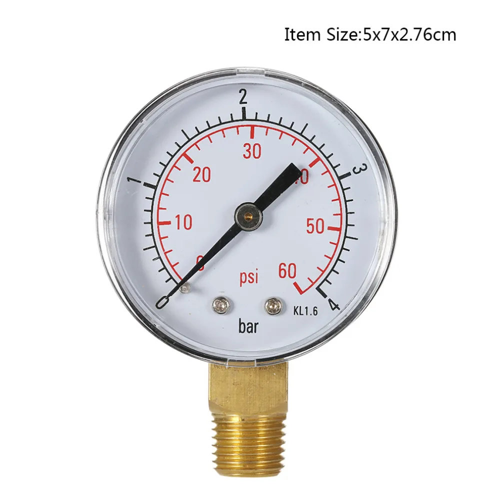 Pool Spa Filter Water Pressure Gauge 60PSI Side Mount 1//4/" Inch Pipe Thread
