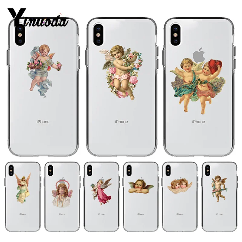Yinuoda милый холст Engel Afbeelding мягкий прозрачный чехол для телефона iPhone 8 7 6 6S Plus X XSMAX 5 5S