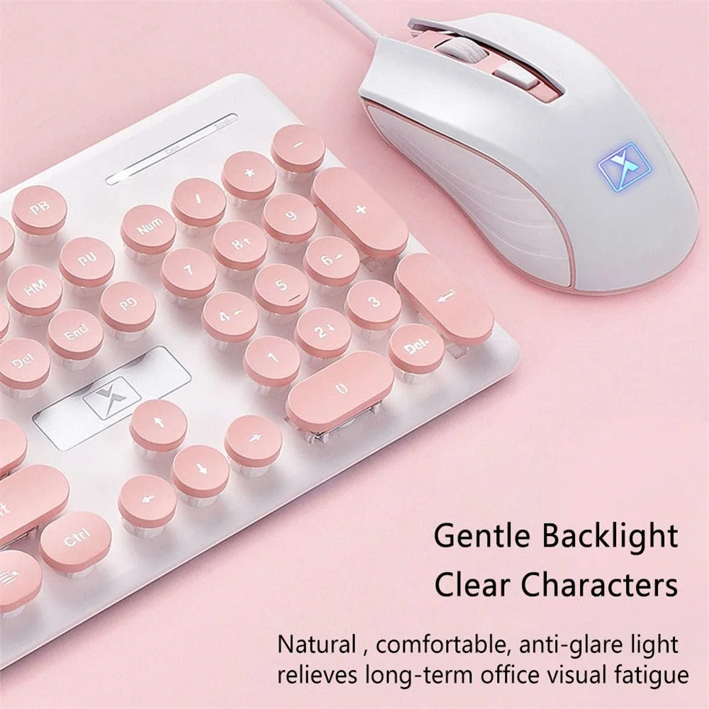 FELYBY проводная USB клавиатура мышь комбо N518 104 клавиши с подсветкой панк Keycap игровая