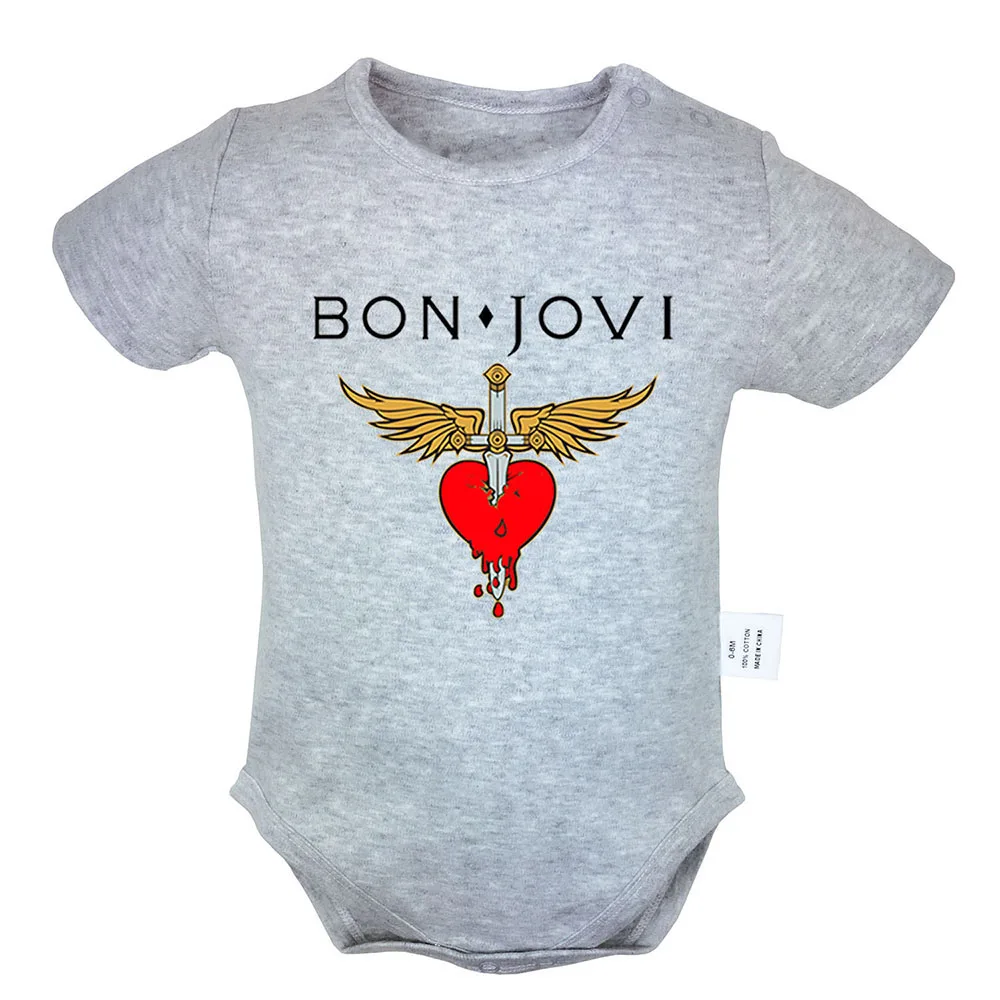 Bon Jovi Rock Band guns N' Roses Judas Priest Design боди для новорожденных; костюм для малышей; комбинезон с розами; хлопковая одежда - Цвет: YbBSG999D