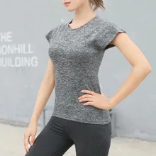 Топы для йоги, женские спортивные футболки, спортивные майки, быстросохнущие Стрейчевые тонкие футболки для фитнеса, йоги, бега, Футболки женские, спортивные топы для бега