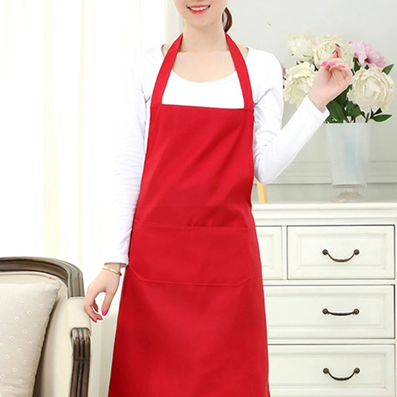 

Kitchen Apron For Woman Men Chef Waiter Cafe Shop BBQ Hairdresser Aprons Pure Color Cooking Gift Bibs Wholesale