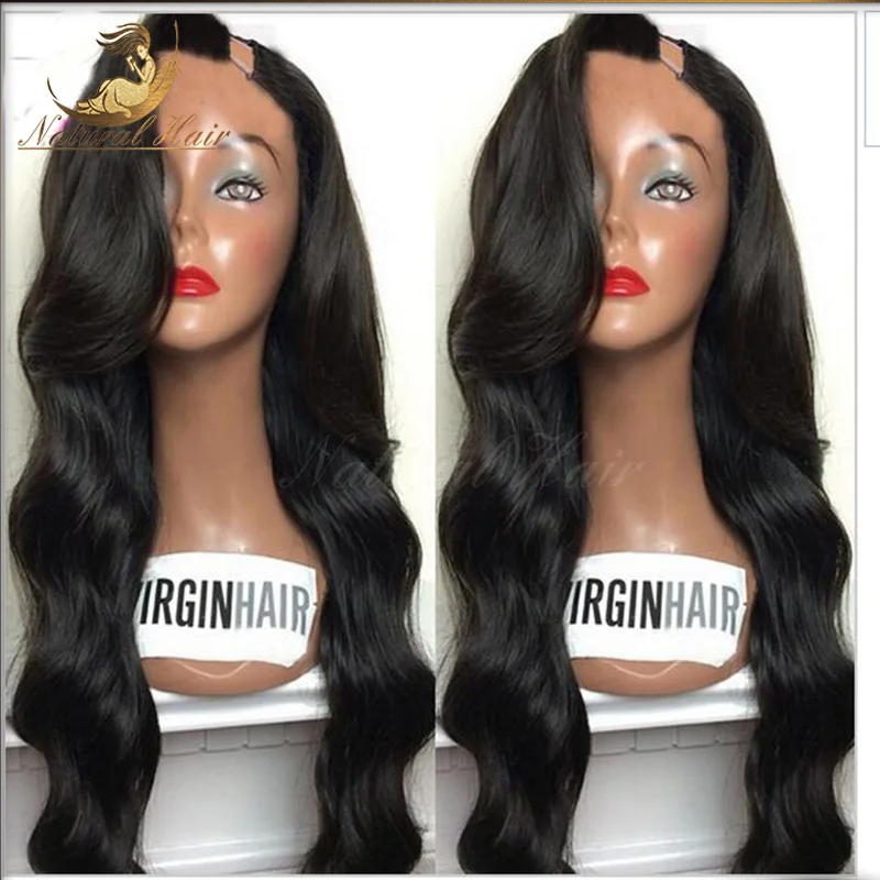 7A unprocessed virgin brazilian u part wig body wave u part human hair