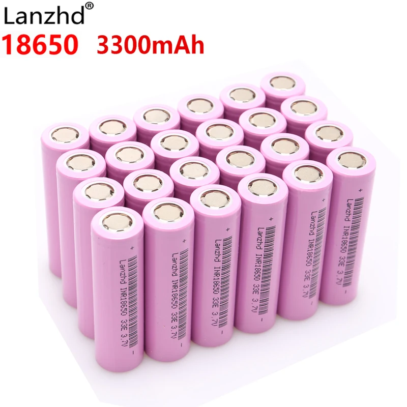 

24PCS 18650 Li ion 3.7V Rechargeable Battery INR18650 baterias recargables litio 18650 30A large current high drain lithium ion