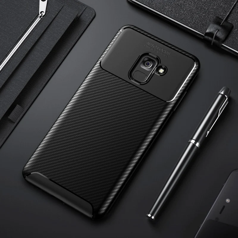

for Samsung Galaxy A8 2018 Case A8 Plus Back Cover Luxury Carbon Fiber Slim Silicone Soft TPU Case for Samsung A8 Plus 2018