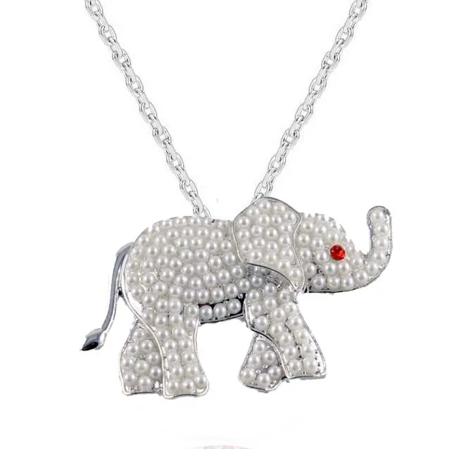 

DST chain Necklace Silver Tone Delta Sigma Theta Elephant pedant Jewelry