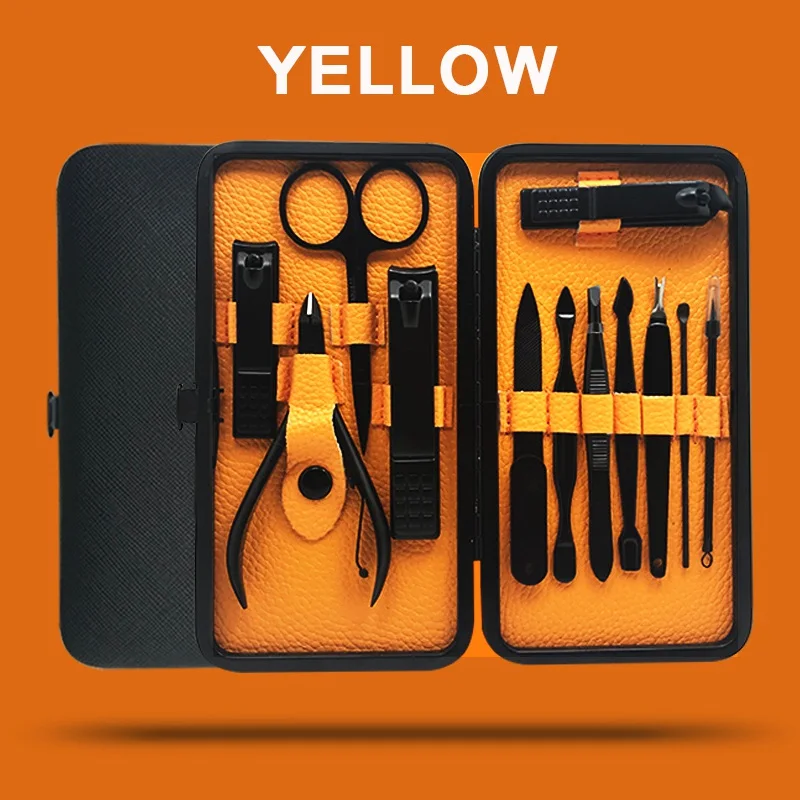 Arquivo de Unha Kit para Rosto Brainbow Unha Manicure Ferramentas Conjunto Toe Cutícula Pusher Maquiagem Tesoura Clipper Pedicure Conjuntos 12in1 13 Beleza e saúde