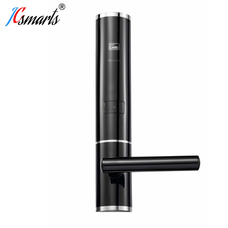

Black color keyless home swipe card door lock iron material with RF card reader lock system