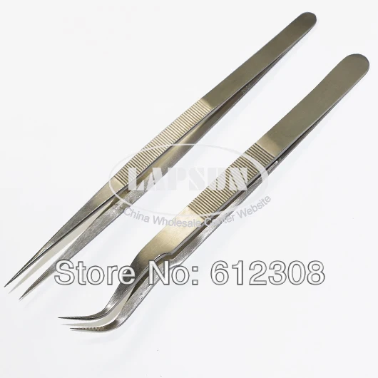 

2pcs/Lot Big Size Stainless Steel Tweezers Curved Reversed Forceps For Hobby Craft Gluing Jewelry Repair Maintenance Tool