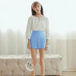 Harajuku Лолита юбка школьницы Для женщин Лето корейский модный симпатичный Тонкий юбки Harajuku Kawaii плиссированные мини-юбка