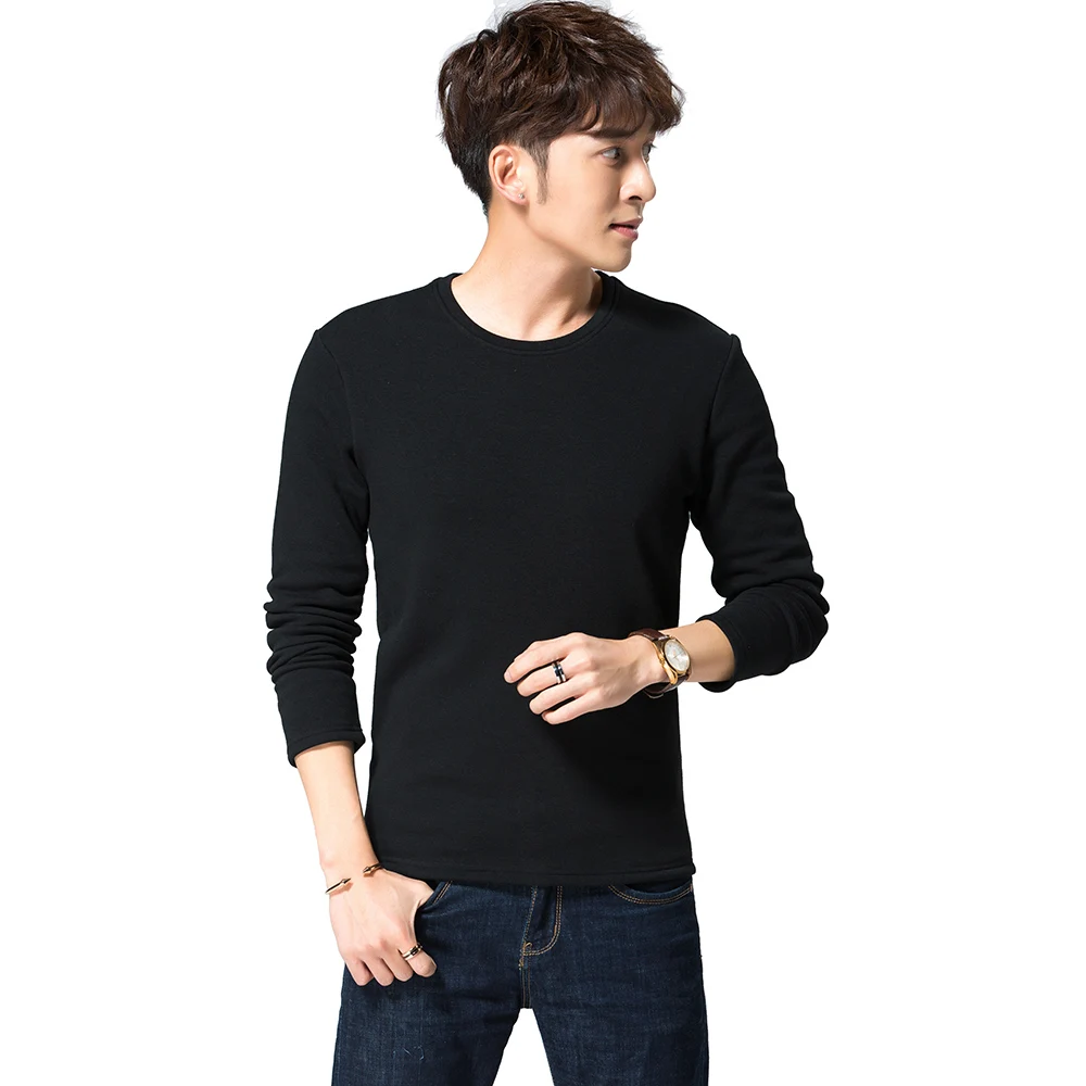 100% Cotton O-Neck Undershirts Long Sleeve Fitness Soft Thermal Top mens clothing Tee Undershirts Summer Shirts Underwear (7)