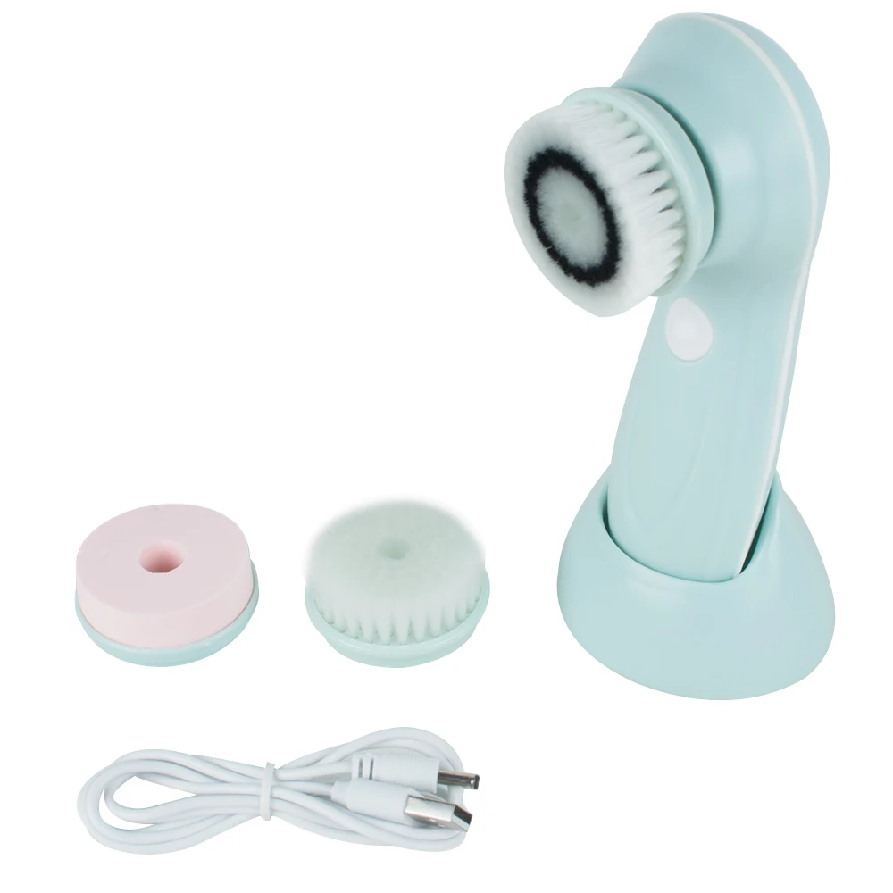 3 in 1 Electric Rotating Facial Cleansing Brush USB Rechargeable Skin
