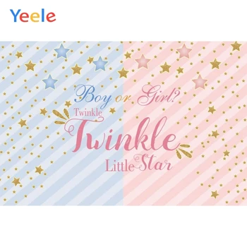 

Yeele Baby Shower Backdrop Blue Pink Stripe Star Twinkle Boy Girl Photography Background Photographic Backdrops for Photo Studio