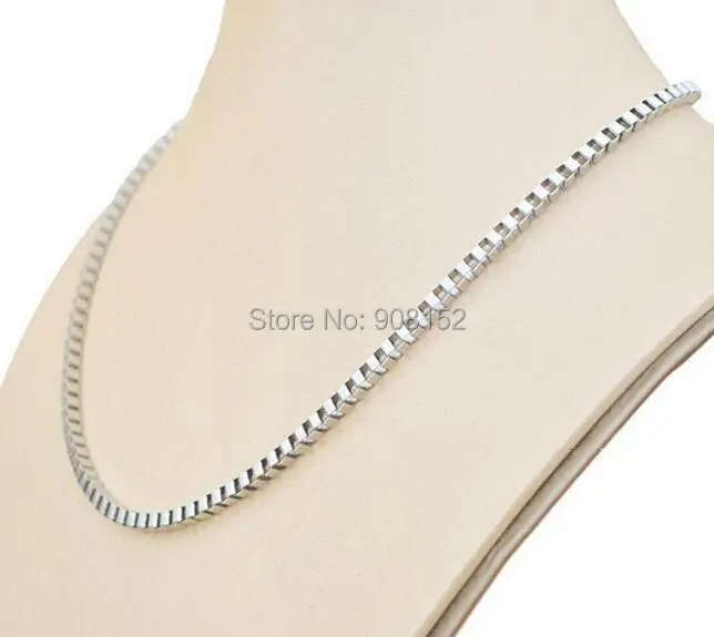 

316L Stainless Steel with Rhodium Plated Box Chain Necklace 2.5mm Width 20-24inch Length