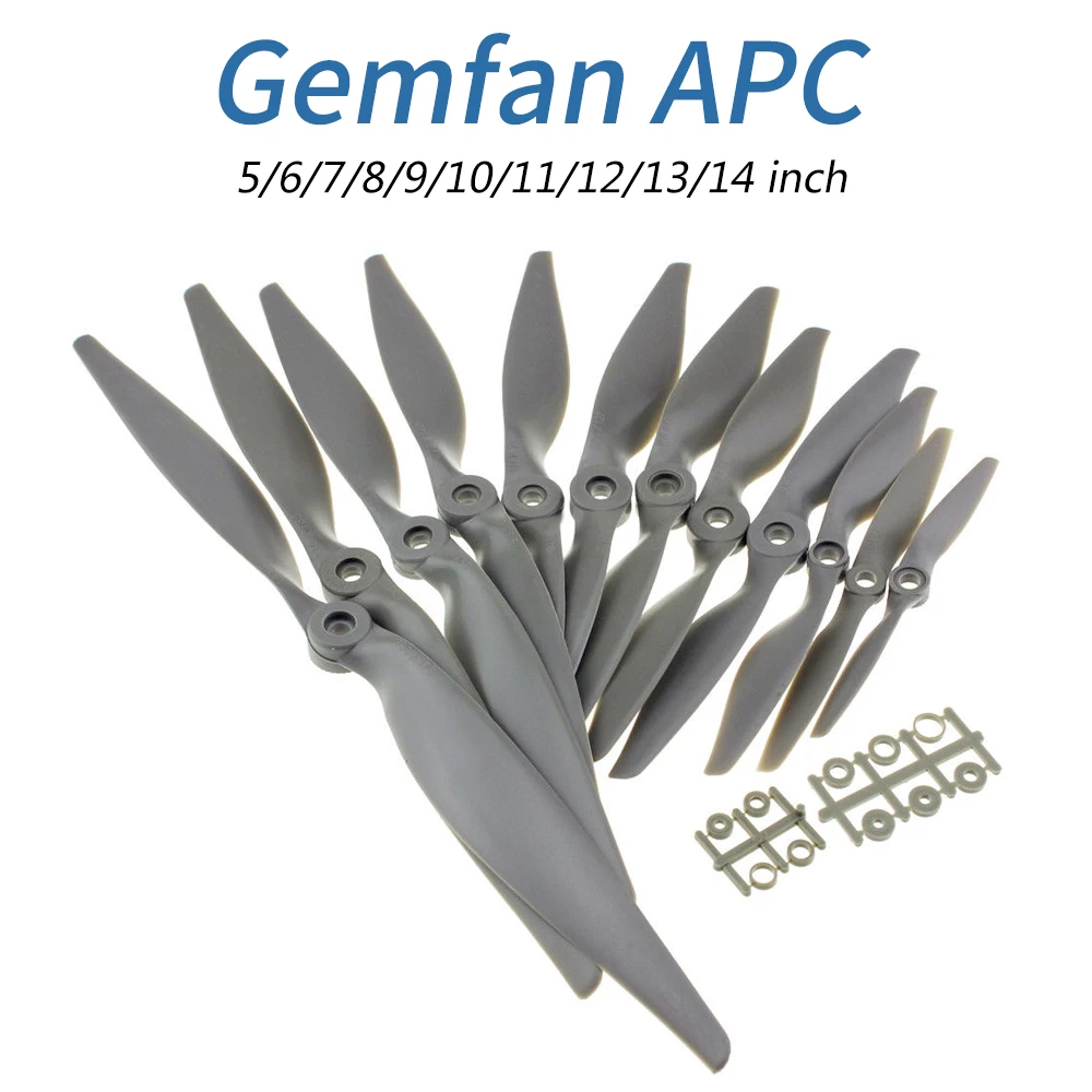 GEMFAN APC RC реквизит пропеллер самолета 5, 6, 7, 8, 9, 10, 11, 12, 13, 14 дюймов для радиоуправляемый самолет вертолет модель плюсы