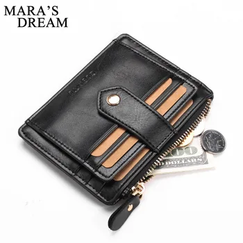 

Mara's Dream Wallet Women Credit Holder Card Mini Wallet Simple Portable PU Leather ID Case Purse Bag Pouch New Men Cards Holder