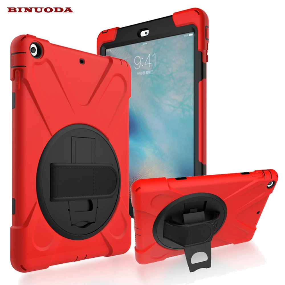 For iPad Air Cases Built in Stand Holder Hand Strap 360 Degree