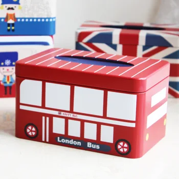 

Creative Tissue Box Home Decor England London Bus Wipes Container Desktop Paper Storage Box Tissues Paper Towel Dispenser LZM044
