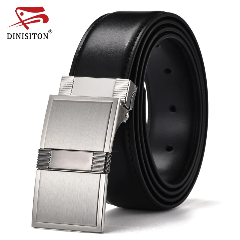 

DINISITON leather belt men Genuine leather Strap Fashion Brand Belts For Men Smooth Buckle Belt Male tactical belt Causual cinto