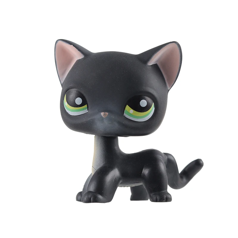 

Rare Pet Shop Lps Toys Standing Littlest Short Hair Cat Grey White Pink Old Real Action Figure Anime Toys For Children
