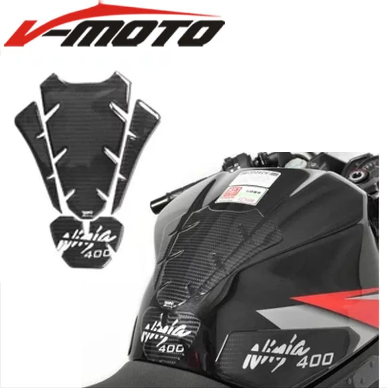 

For KAWASAKI NINJA 400 NINJA400 2017-2018 ninja 400 ninja/400 2018 5D Carbon fiber Sticker decal logo tank pad protection