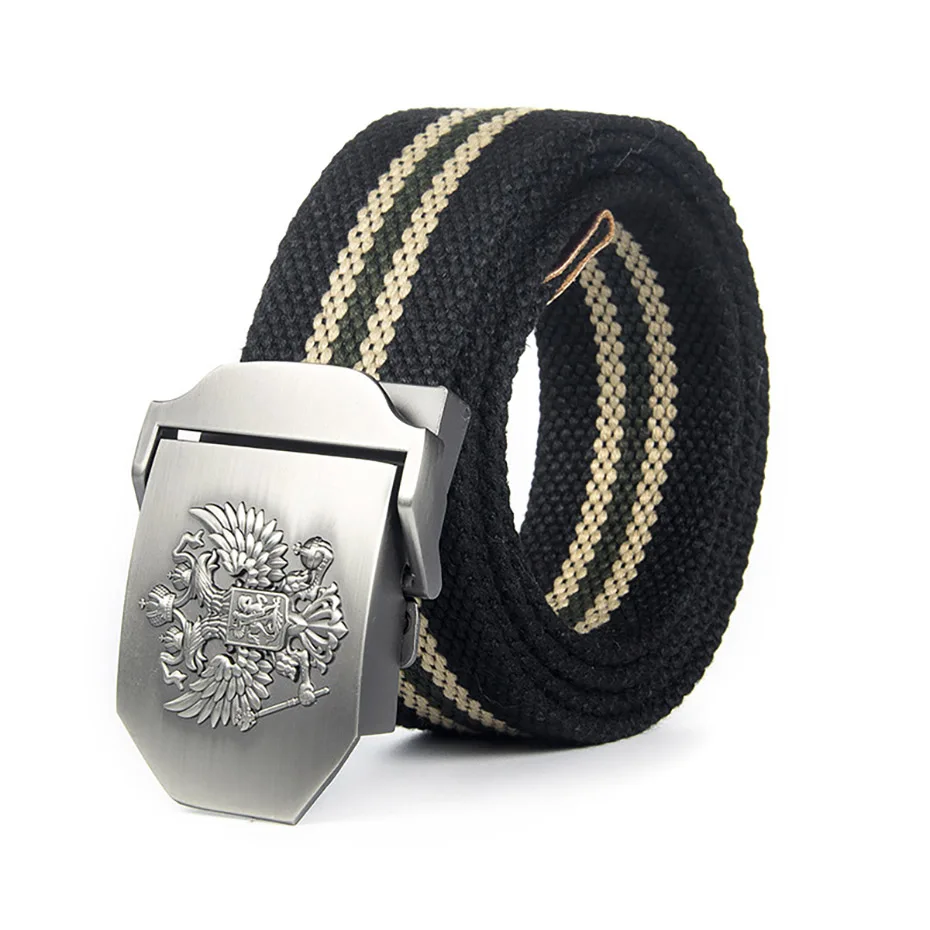 

Unisex Russian National Emblem Canvas Tactical Belt High Quality Military Belts For Mens & Women Luxury Patriot Jeans Belt 120cm