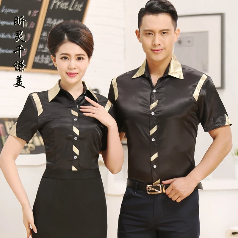 Женское летнее платье с коротким рукавом рукавом|uniform hotel|waiter uniformbar waiter uniform |