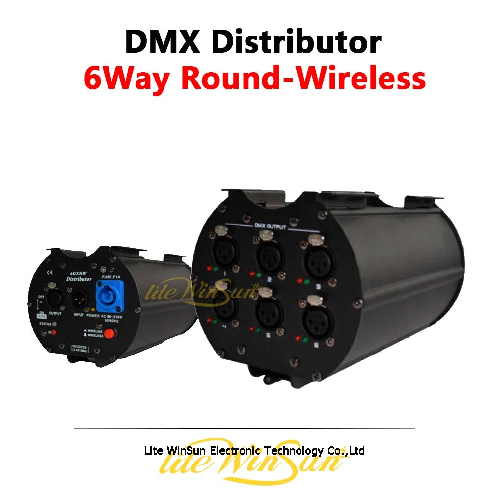 

1PC Wireless 6 Way DMX Splitter Amplifier Distributor DMX 8CH Optical Isolated DMX512 Signal for Stage Club DJ Light