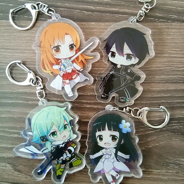 6cm Anime Keychain Sword Art Online Kirigaya Kazuto Yuuki Asuna Kazuto