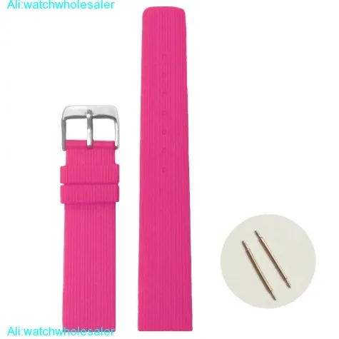 20mm Magenta Color Silicone Jelly Rubber Ladies Watch Band Straps WB1071J20JB