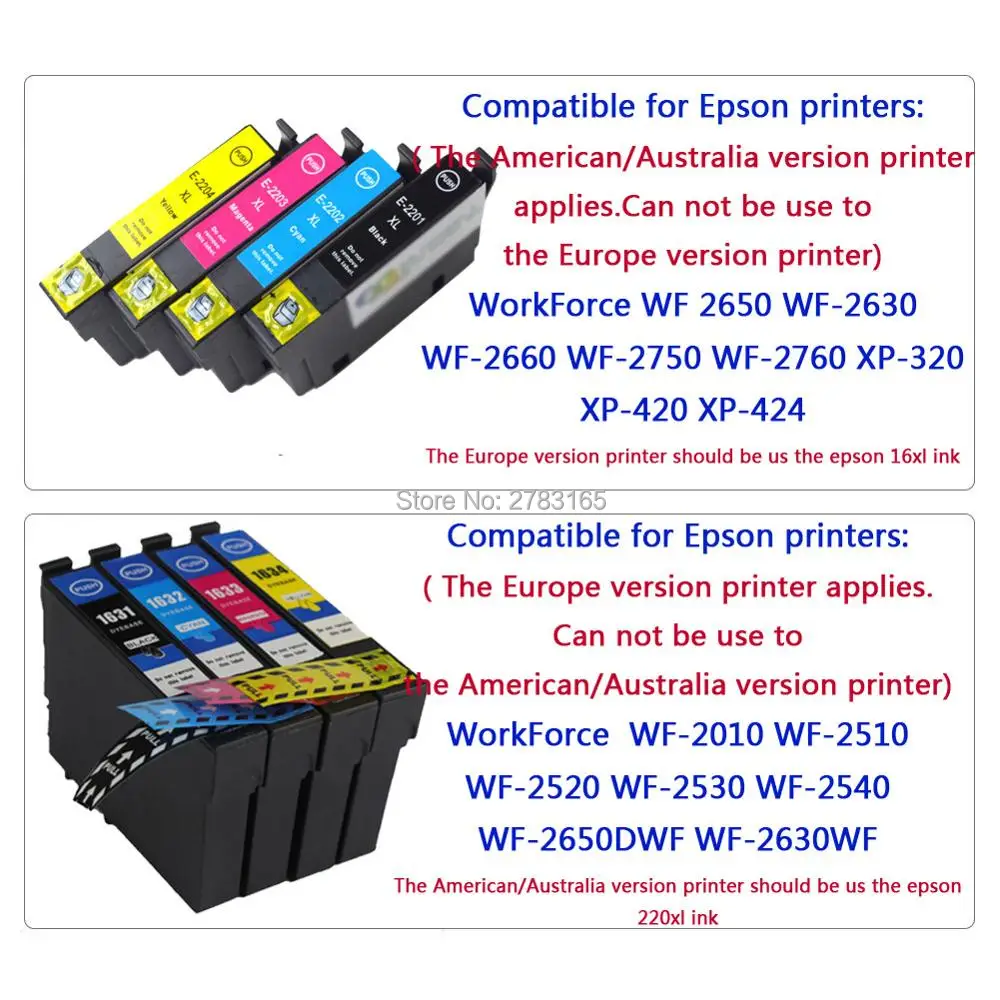 5 Пак Epson 220xl T220 чернильный картридж совместимый для WorkForce WF 2630 2650 2660 XP 320 принтера|ink
