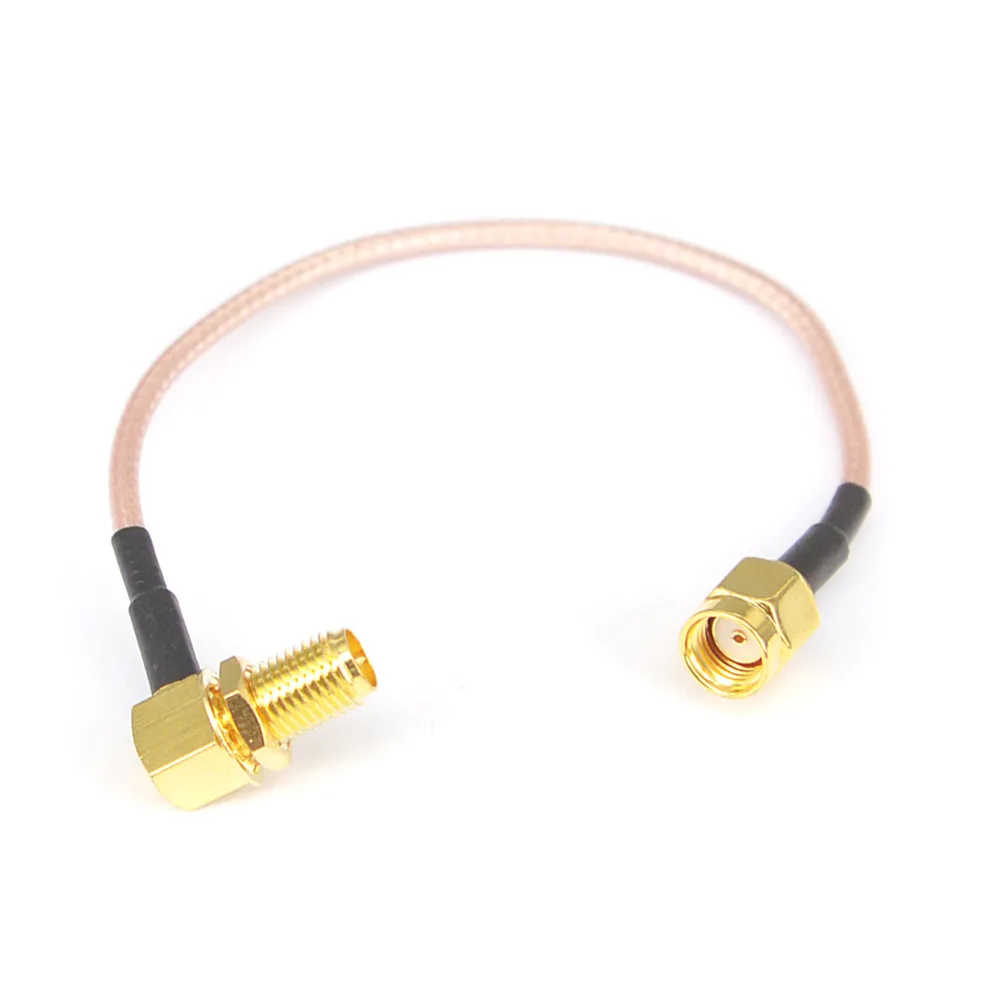 10 Pcs RP SMA Cable RP SMA Female Rightangle to RP SMA Male Coax FPV Antenna Adapter Pigtail