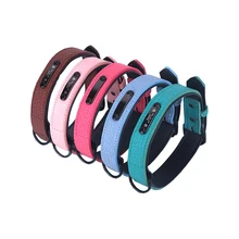 Large Dog Collar PU Leather Dog Collar Personalized Custom Bendable Name ID Tags Skin Friendly Leather Dog Collar Correa Perro