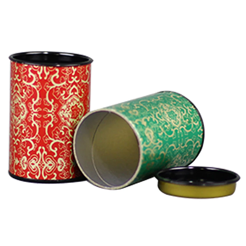 

Xin Jia Yi Packaging Tin Boxes Tea Small Red Green Round Paper Storage Customized Paper Label Logo Cases