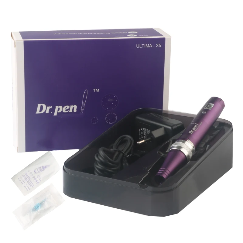 Derma ручка Dr. Pen X5-C микроиглы ручка винт Prot иглы картриджи ручка со скоростью цифровой дисплей использование с проводным кабелем Drpen