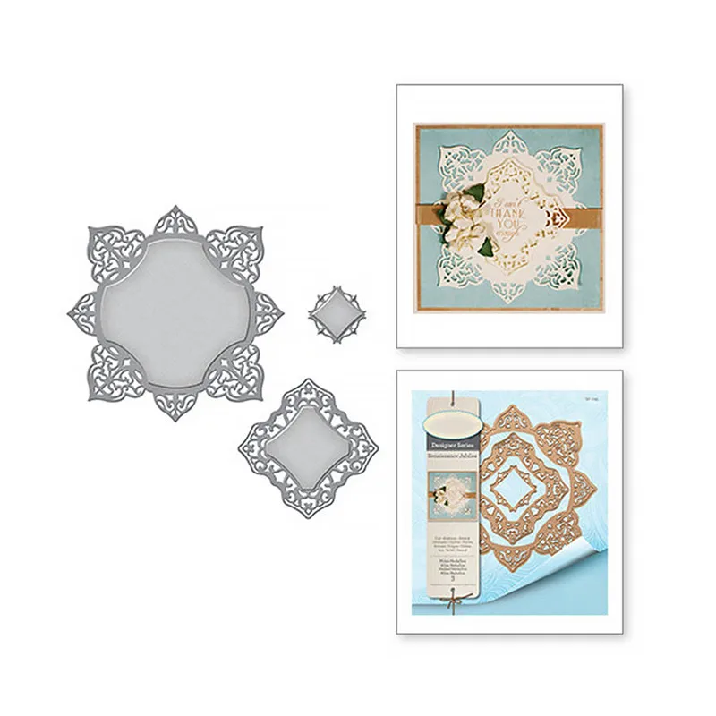 

InLoveArts 3Pcs 156*130mm 2019 New Arrival Metal Cutting Dies Flower Lace for Scrapbooking Card Craft DIY Cutting Stencil Dies