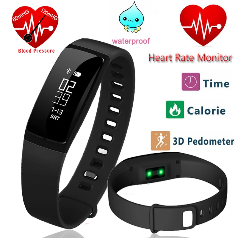 V07 Smart Band Blood Pressure Heart Rate Monitor Wrist Watch Intelligent Bracelet Fitness bracelet Tracker Pedometer