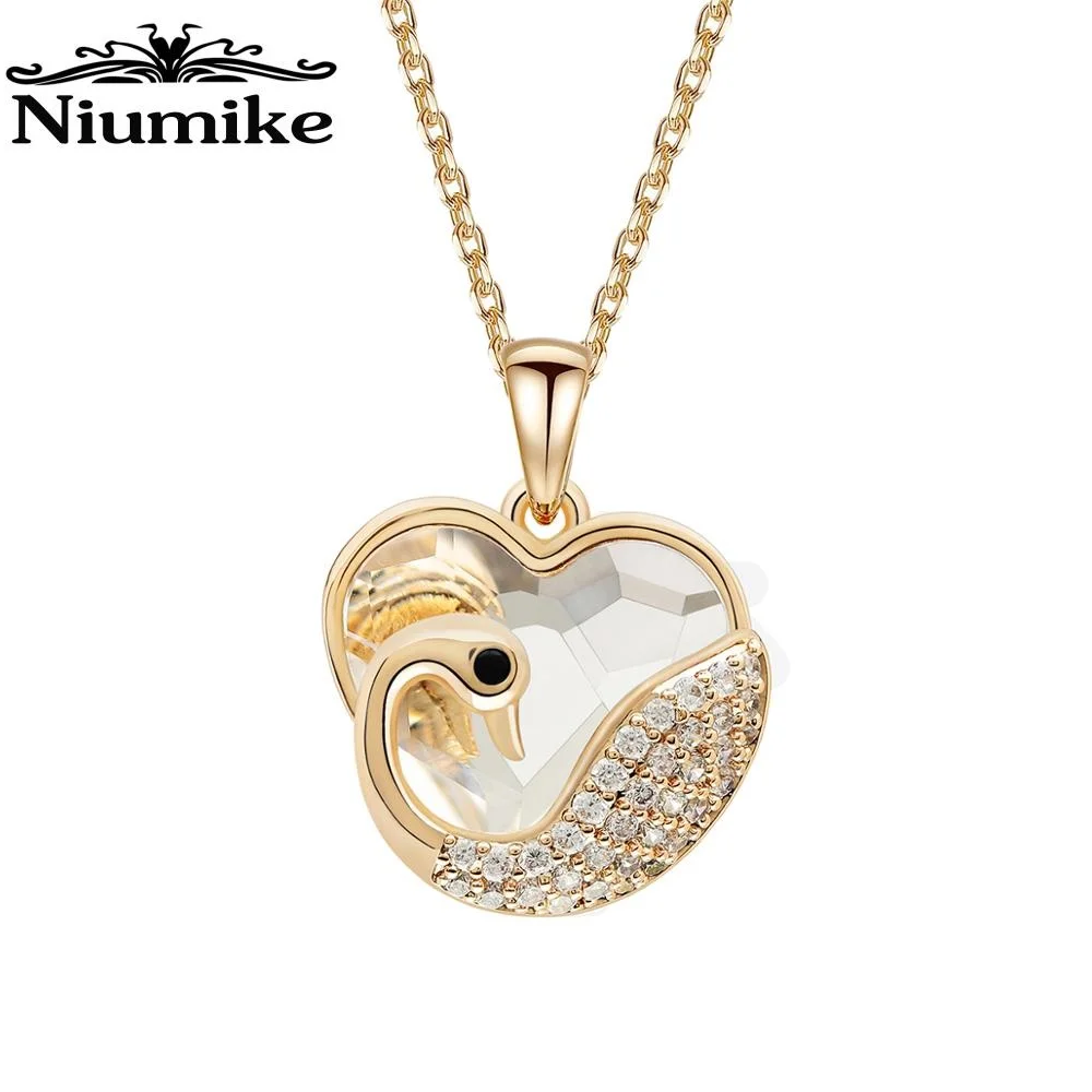 Женское Ожерелье Niumike украшенное кристаллами Swarovski ожерелье в форме сердца с