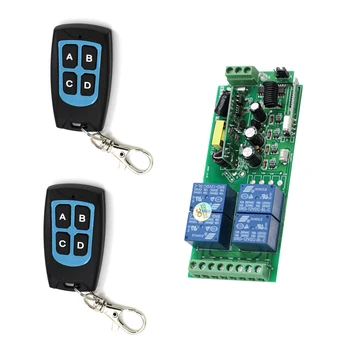 

Wide Voltage AC85V 110V 220V 250V Learning Code Remote Control Switch Remote 4Keys Waterproof Transmitter +Receiver 315/433mhz
