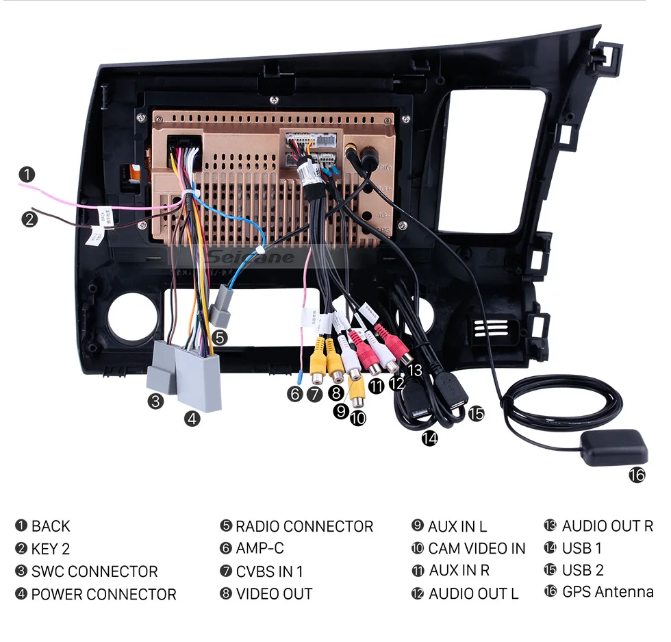 Seicane Android8.1 HD 2Din 10," Navi gps плеер Автомобильный Радио плеер стерео для Honda Civic 2006 2007 2008 2009 2010 2011 головное устройство