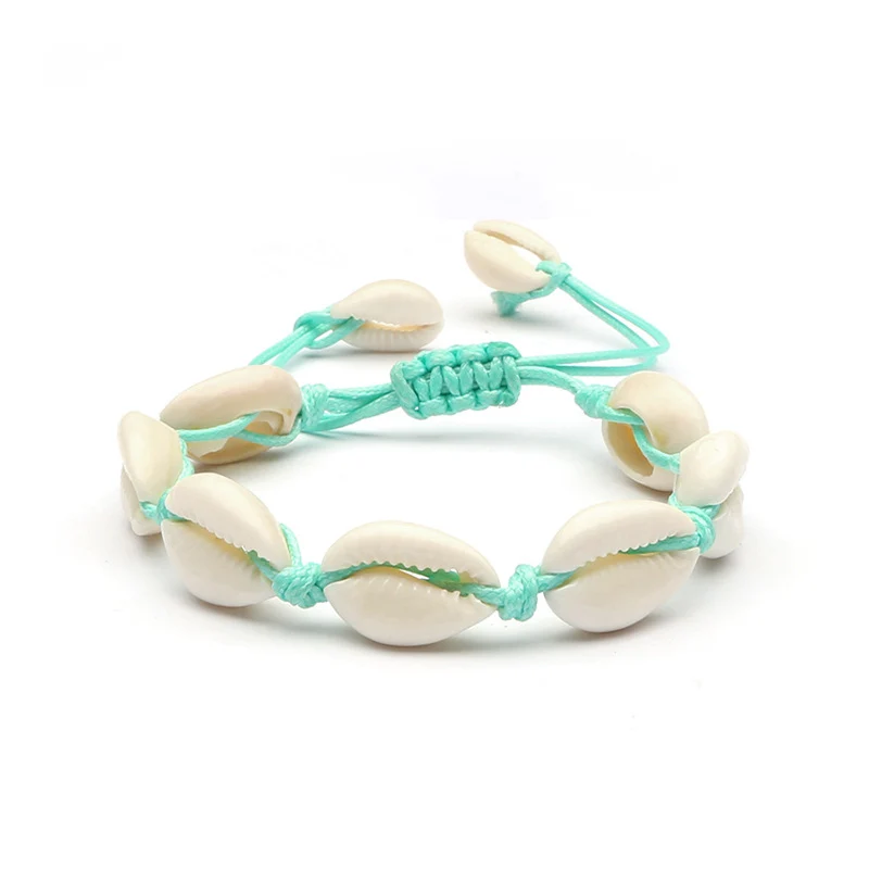 Цепочка для ног, женские летние ювелирные изделия, модные браслеты в виде ракушки, браслет, морская Лодыжка, пляж - Окраска металла: Wathet1