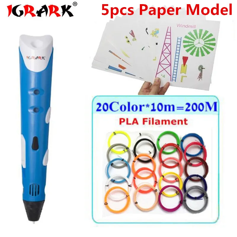 

1.75mm ABS/PLA DIY Smart 3D Pen 3D Printing Pen Drawing Pen Printer With 200M Filament Creative Gift For Kids Design Painting