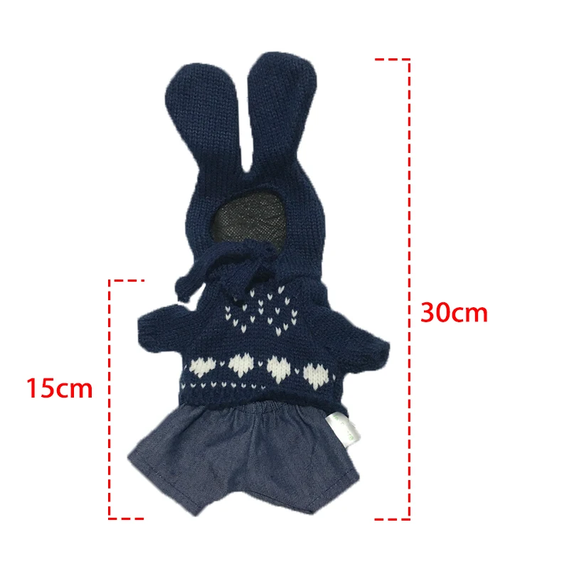 30cm Clothes for Dolls Bunny Cats Bears Plush Toy 1/6 BJD Clothes Dolls Windbreaker Sweater Clothing Girl Toys for Kids Gifts 13