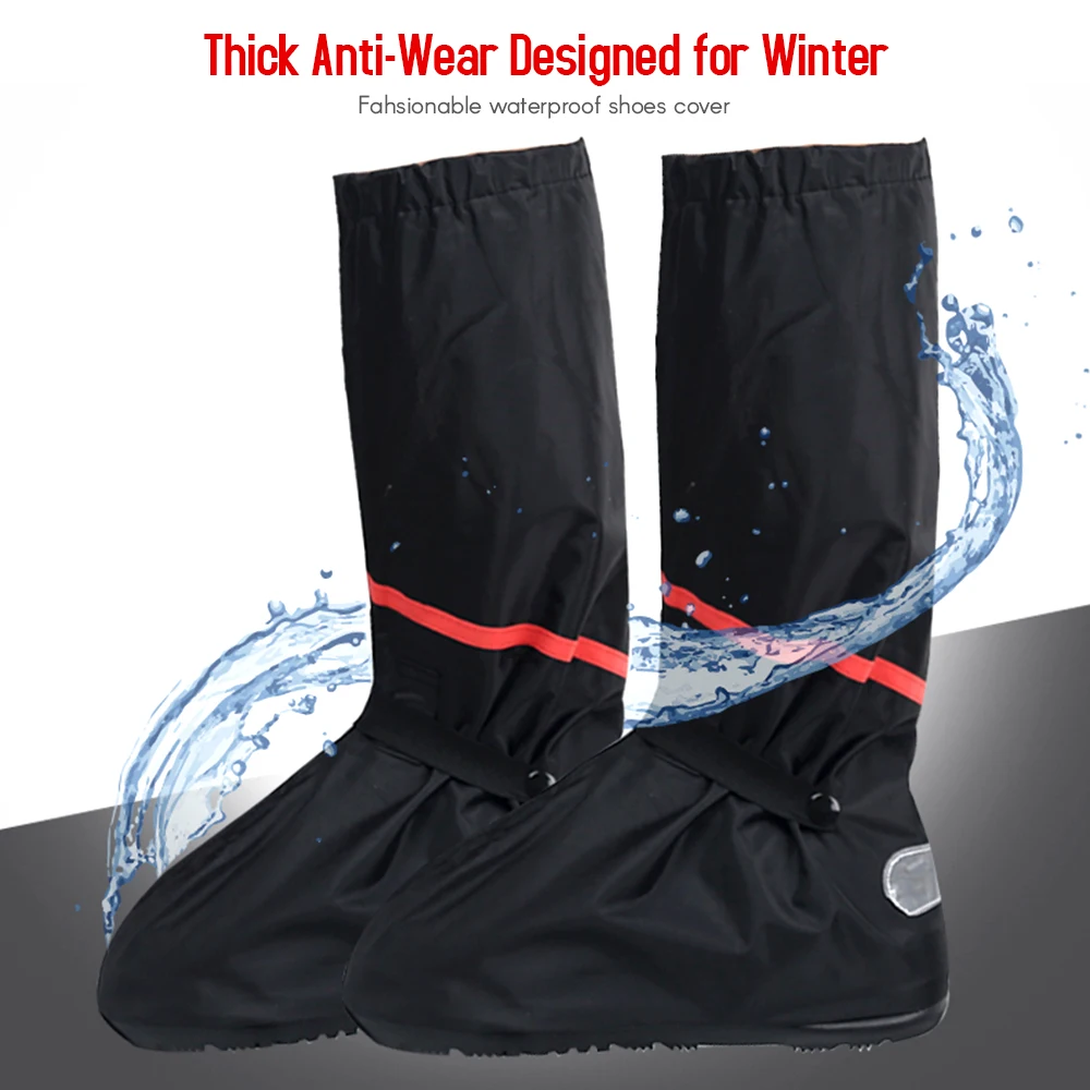 Водонепроницаемый непромокаемый чехол для обуви многоразовые зимние ботинки с отражателем противоскользящие ботинки обувь с чехлом M L XL XXL для женщин и мужчин