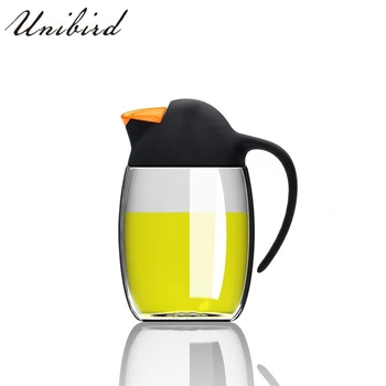 

Unibird Large Capacity Glass Oil Bottle with Automatic Open Cover Leak-proof Oiler Can Cruet Storage Dispenser Seasoning Bottle