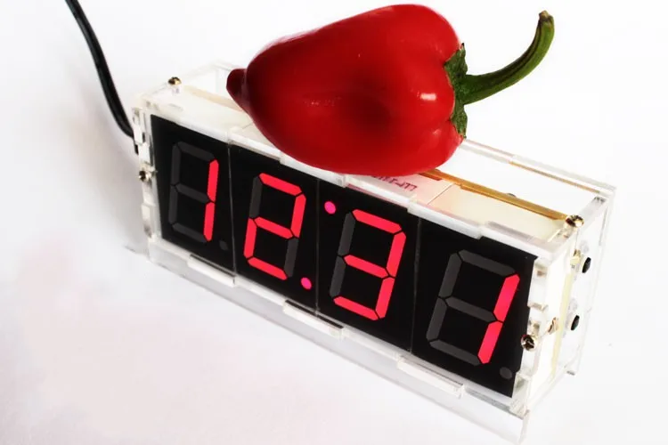 

DIY Red 4 Digit LED Electronic Clock Kit Large Screen LED