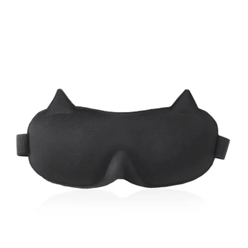

ATOMUS Black Sleep Breathable Eye Mask 3d Cat Sleep Eyeshade Cover Memory Foam Travel Eyepatch Blindfold Shield No Pressure