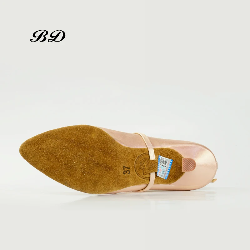 Фабричная обувь для танцев, Бальные женские туфли для латинских танцев, BD 187, джаз, Современная блестящая алмазная пряжка, профессиональная спортивная атласная обувь